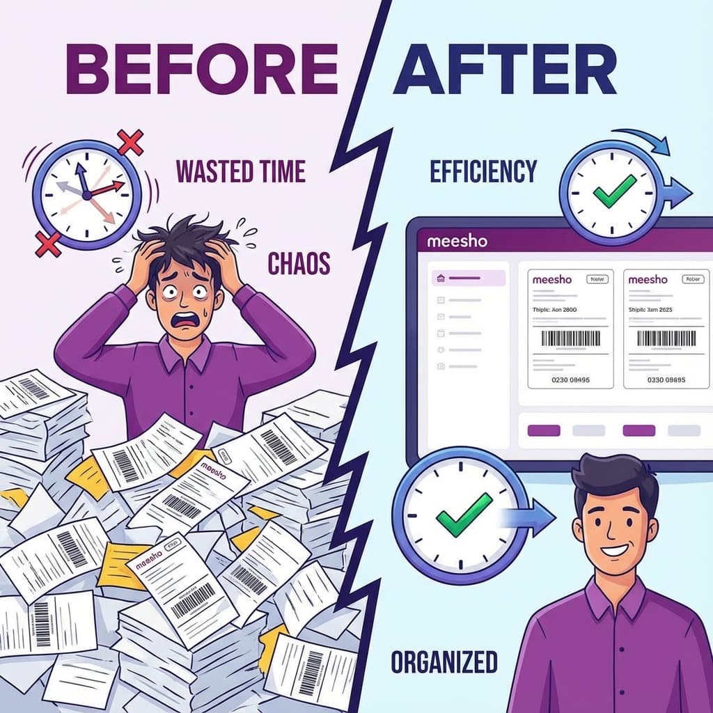 Before and After Using Meesho Label Sorting