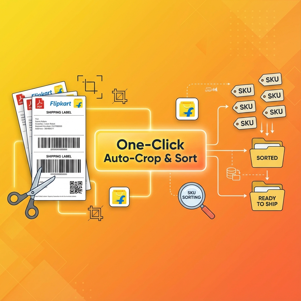 Quick Label Crop Flipkart Label Auto-Crop & SKU Sort - One-Click Solution for Sellers ...